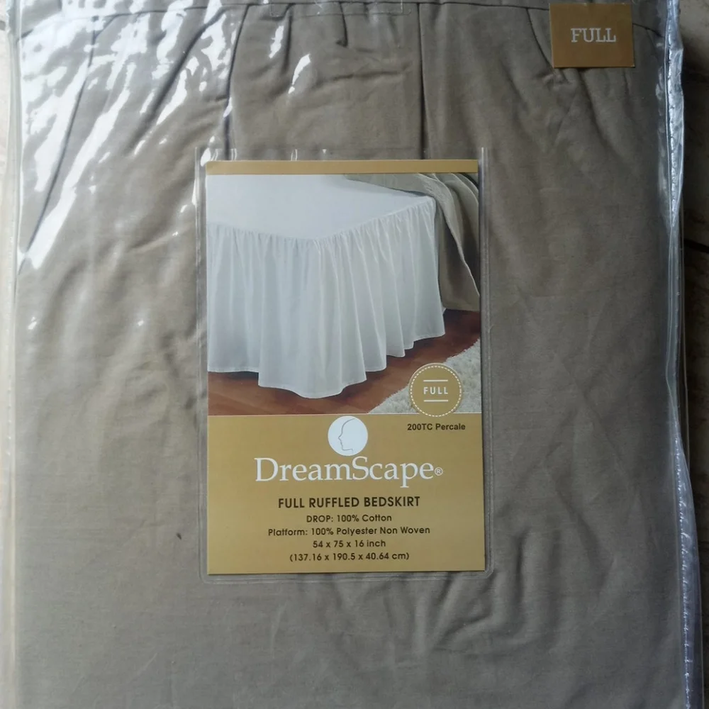 Full Ruffled Bedskirt in Taupe